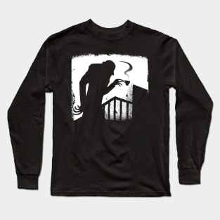 Nosfera-tea Funny Vintage Tea Drinker Nosferatu Gift For Horror and Tea Lovers Long Sleeve T-Shirt